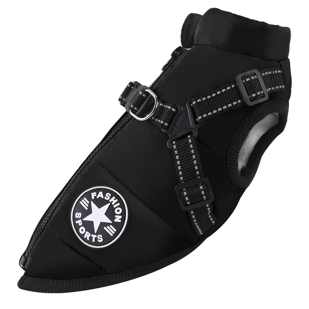 Waterproof Winter Stylish Dog Jacket with Built-in Harness