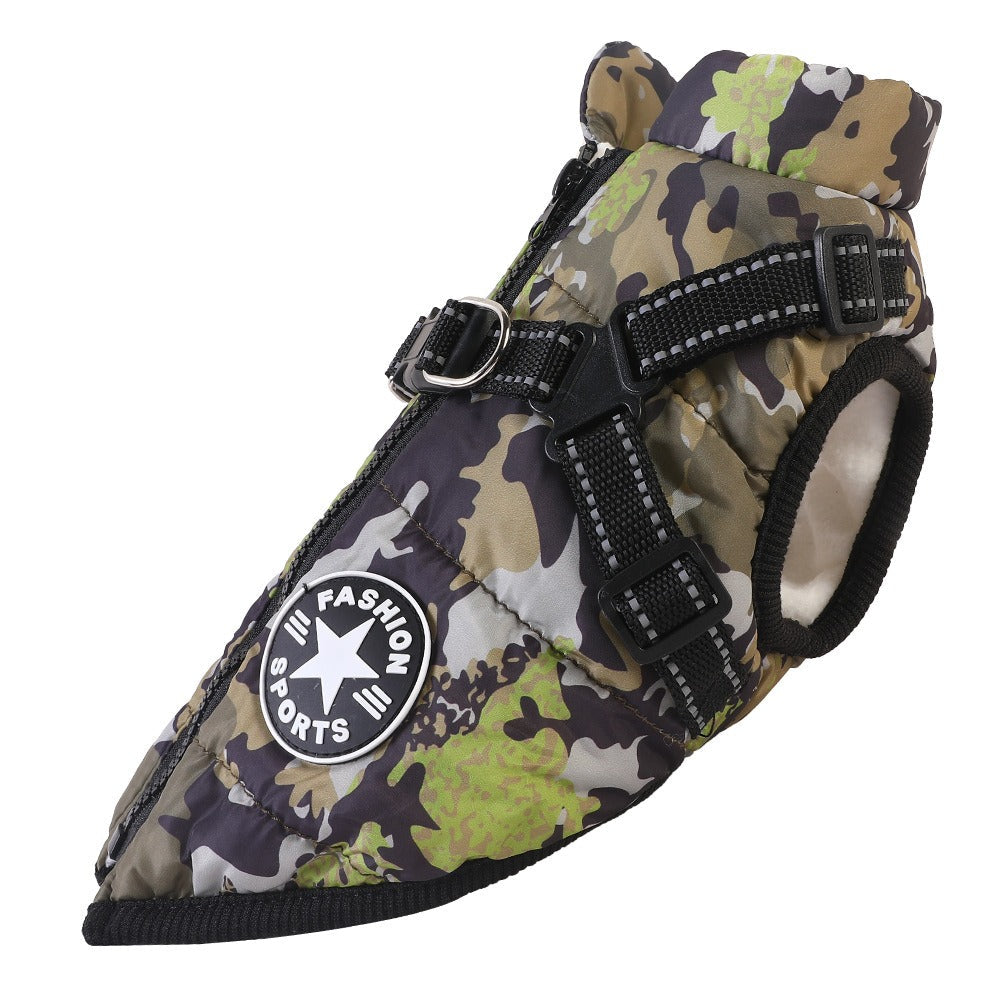 Waterproof Winter Stylish Dog Jacket with Built-in Harness