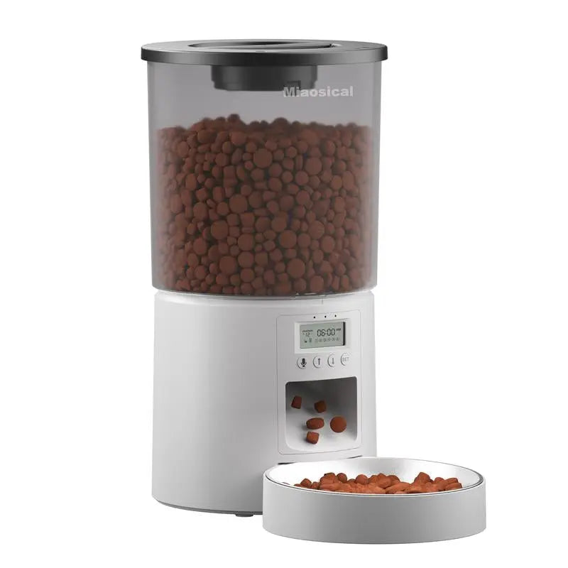 Miaoscal Dual Cat Automatic Feeder, 4.2L Smart Food Dispenser with Timer, Portion Control & Voice Recording