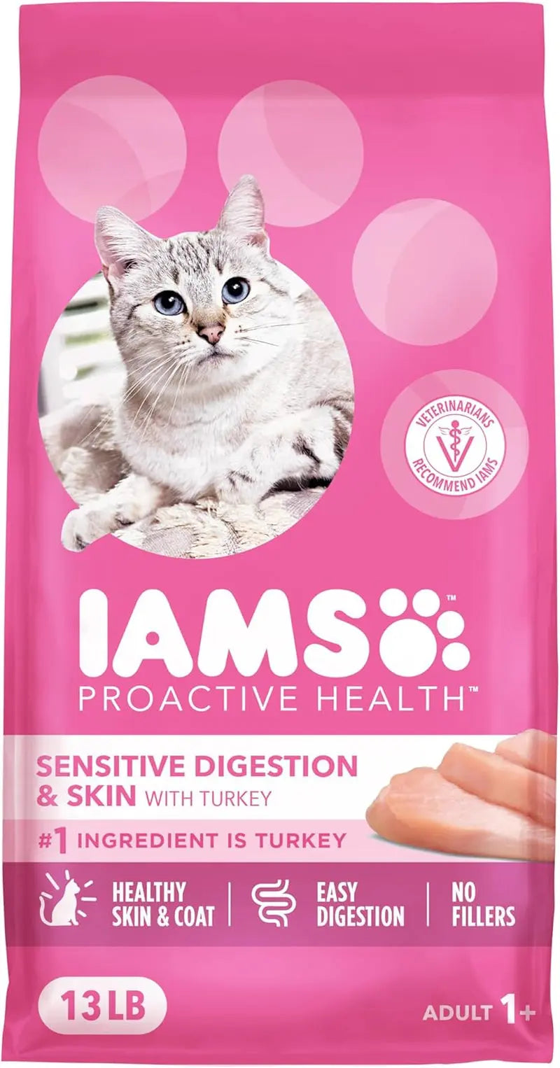 Proactive Health Adult Sensitive Digestion & Skin Dry Cat Food with Turkey, 13 Lb. Bag