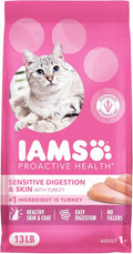 Proactive Health Adult Sensitive Digestion & Skin Dry Cat Food with Turkey, 13 Lb. Bag